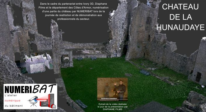 Relevé par scanner 3D du château de la Hunaudaye dans le cadre d'un partenariat avec le département des Côtes d'Armor